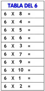 tabla del 6