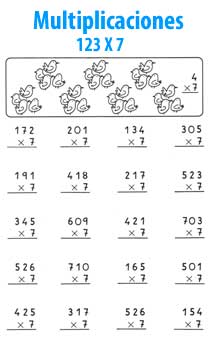 Multiplicaciones con el siete